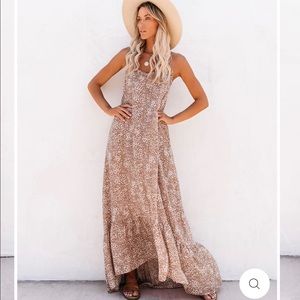 VICI | NWT Conch Printed High Low Ruffle Maxi